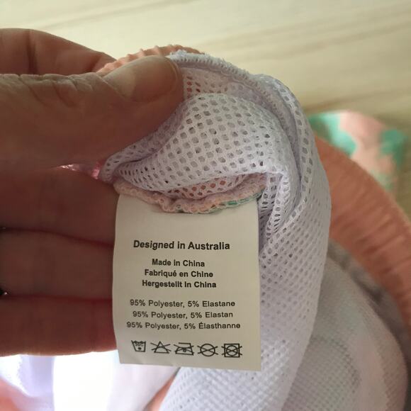 Mossman Australia Swim Trunk Small Peach Stretch Pineapple Volley Board 6 Inseam - Picture 10 of 11